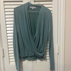 Green Envelope Teal Drape Blouse